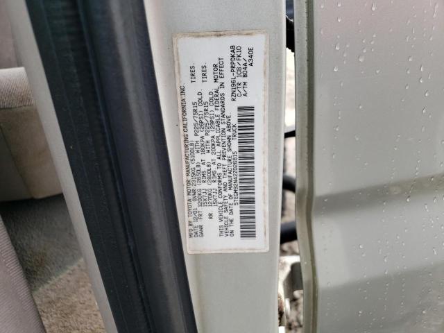 5TEGM92N42Z026815 - 2002 TOYOTA TACOMA DOUBLE CAB PRERUNNER SILVER photo 12