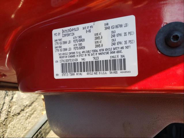 1D7HU18207S101434 - 2007 DODGE RAM 1500 ST RED photo 10