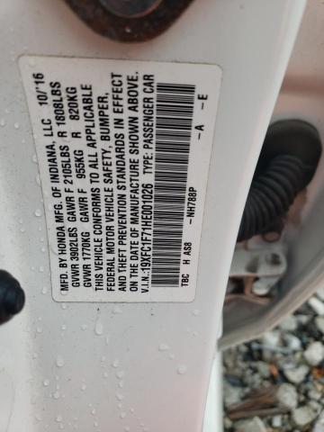 19XFC1F71HE001026 - 2017 HONDA CIVIC EXL WHITE photo 12