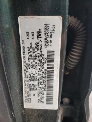 5TEGN92N02Z883629 - 2002 TOYOTA TACOMA DOUBLE CAB PRERUNNER GREEN photo 12