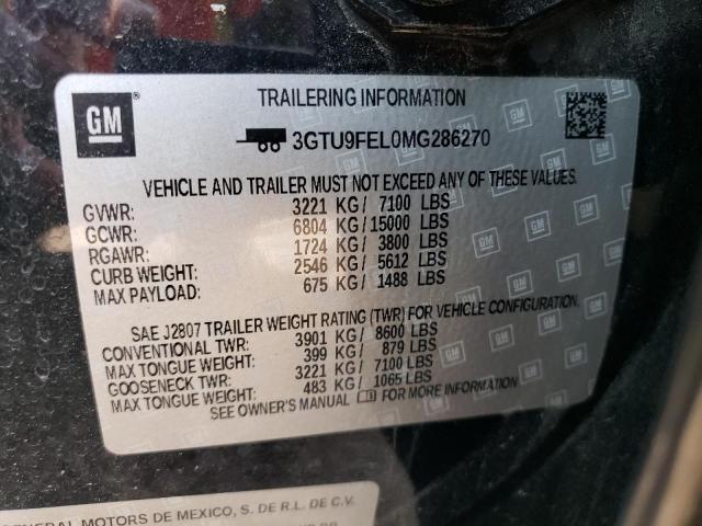 3GTU9FEL0MG286270 - 2021 GMC SIERRA K1500 DENALI BLACK photo 13