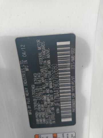 JF1ZNAA19D2702680 - 2013 TOYOTA SCION FR-S WHITE photo 12