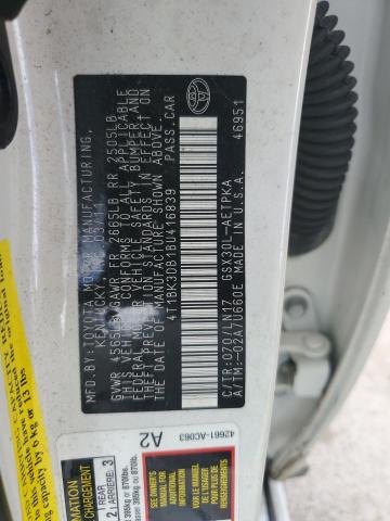 4T1BK3DB1BU416839 - 2011 TOYOTA AVALON BASE Ağ foto 12