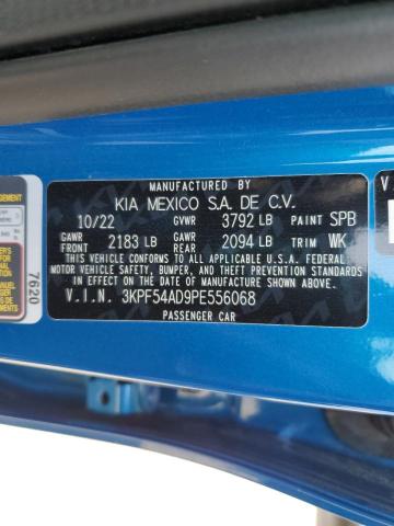 3KPF54AD9PE556068 - 2023 KIA FORTE GT LINE BLUE photo 12