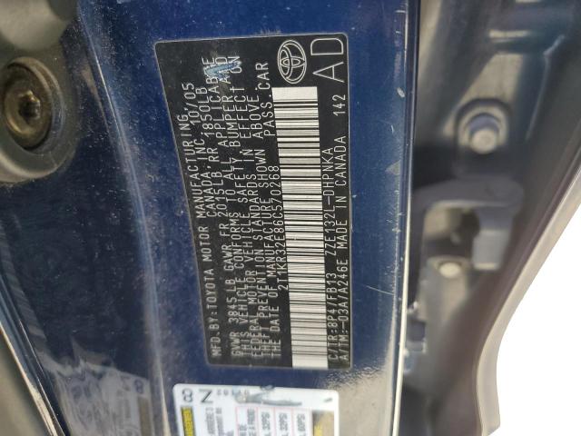 2T1KR32E86C570268 - 2006 TOYOTA COROLLA MA XR BLUE photo 12