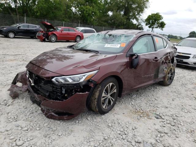 3N1AB8CV9PY242602 - 2023 NISSAN SENTRA SV BURGUNDY photo 1