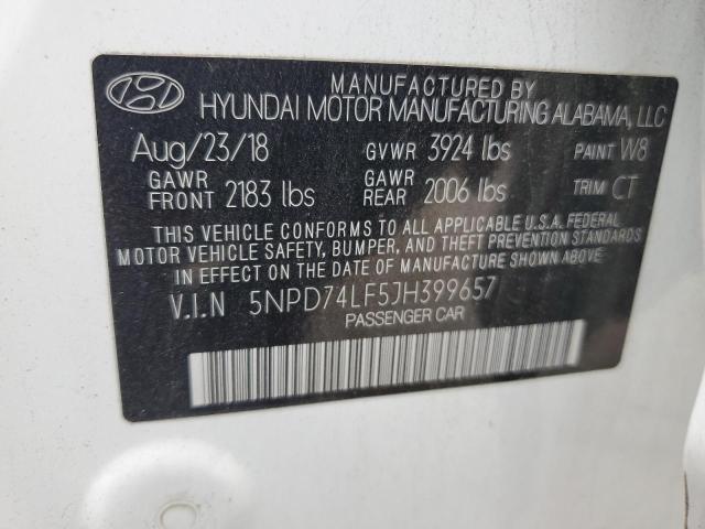 5NPD74LF5JH399657 - 2018 HYUNDAI ELANTRA SE WHITE photo 13