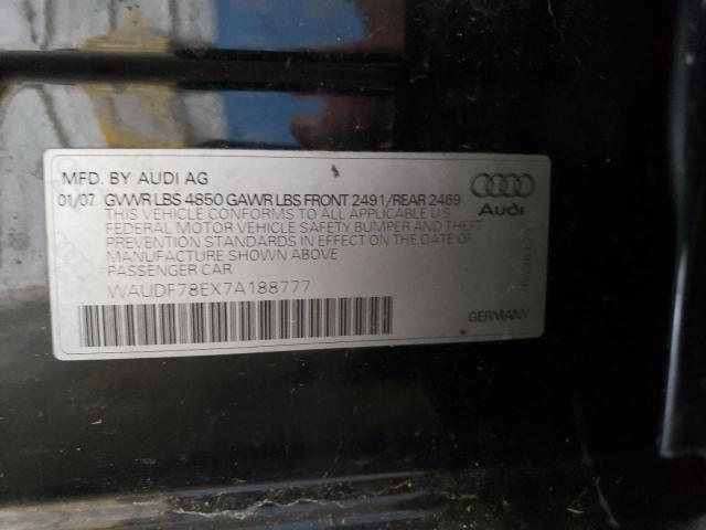 WAUDF78EX7A188777 - 2007 AUDI A4 2.0T QUATTRO BLACK photo 12