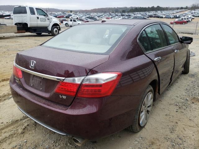 1HGCR3F87FA015066 - 2015 HONDA ACCORD EXL BURGUNDY photo 4