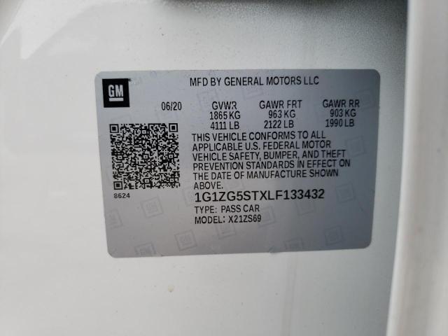 1G1ZG5STXLF133432 - 2020 CHEVROLET MALIBU RS 白色 照片 13