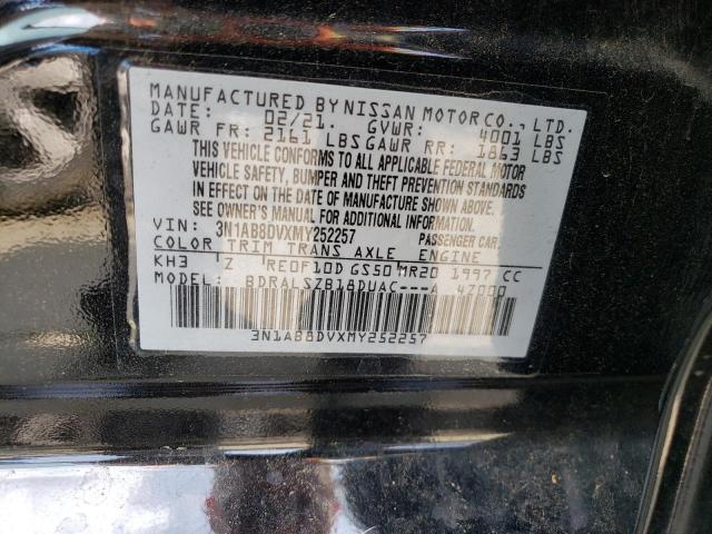 3N1AB8DVXMY252257 - 2021 NISSAN SENTRA SR BLACK photo 13