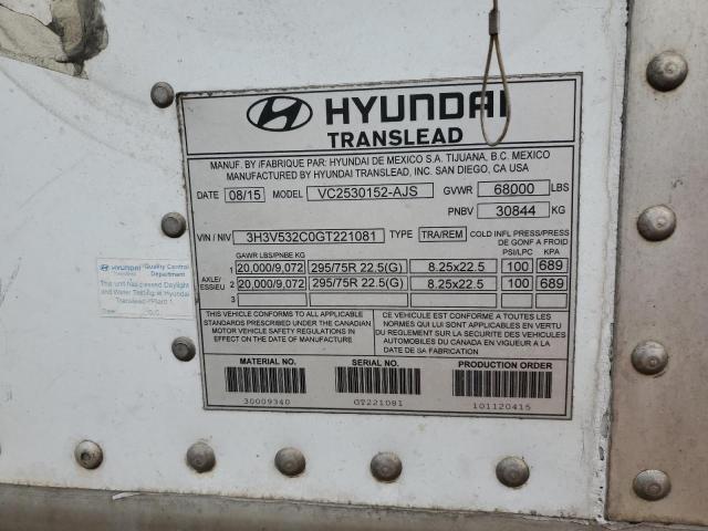 3H3V532C0GT221081 - 2016 HYUNDAI TRAILER WHITE photo 10