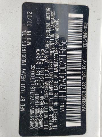 JF1ZNAA10D2715656 - 2013 TOYOTA SCION FR-S 白色 照片 13