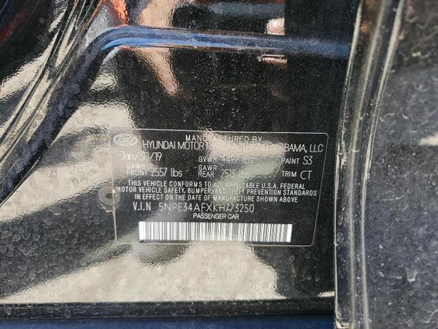 5NPE34AFXKH773250 - 2019 HYUNDAI SONATA LIMITED შავი ფოტო 12