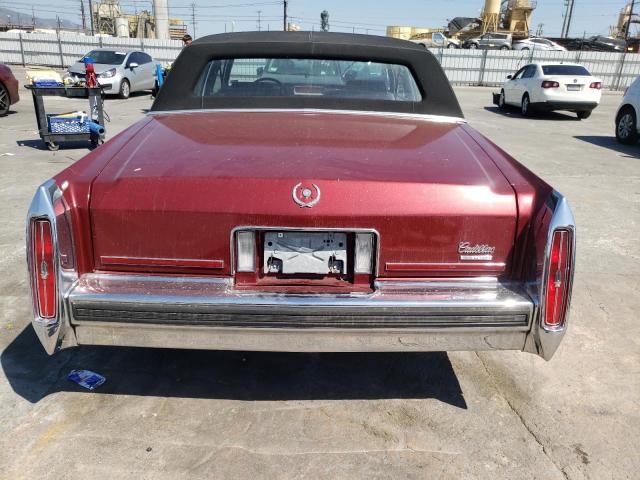 1G6DW51Y0JR757014 - 1988 CADILLAC BROUGHAM BURGUNDY photo 6