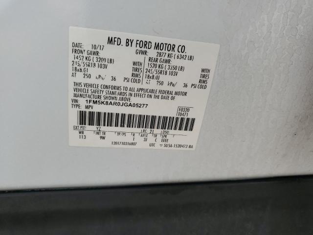1FM5K8AR0JGA05277 - 2018 FORD EXPLORER POLICE INTERCEPTOR Երկգույն լուսանկար 12