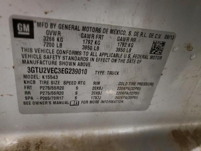 3GTU2VEC3EG239010 - 2014 GMC SIERRA K1500 SLT SILVER photo 12