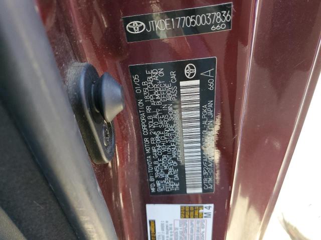 JTKDE177050037836 - 2005 TOYOTA SCION TC MAROON photo 12