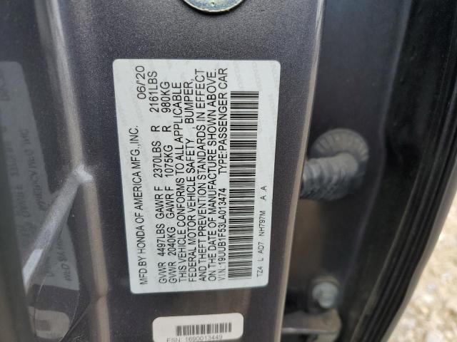 19UUB1F53LA013474 - 2020 ACURA TLX TECHNOLOGY 灰色 照片 12