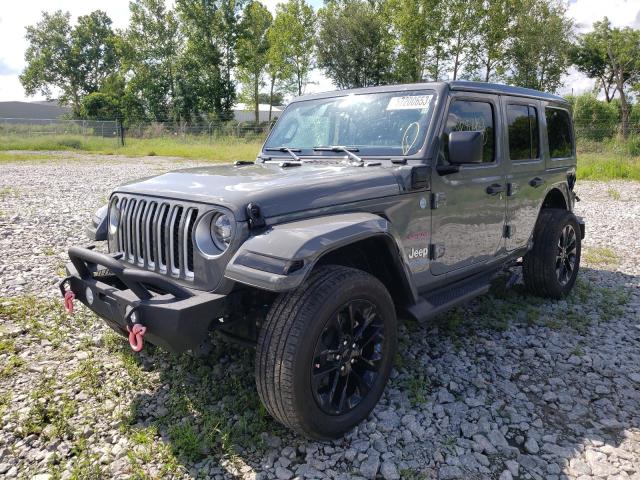 1C4JJXP64NW270891 - 2022 JEEP WRANGLER U SAHARA 4XE GRAY photo 1