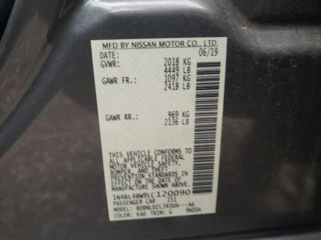 1N4BL4BW9LC120090 - 2020 NISSAN ALTIMA S GRAY photo 13