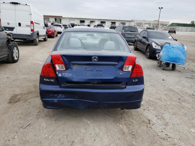 1HGES16535L020033 - 2005 HONDA CIVIC LX BLUE photo 6