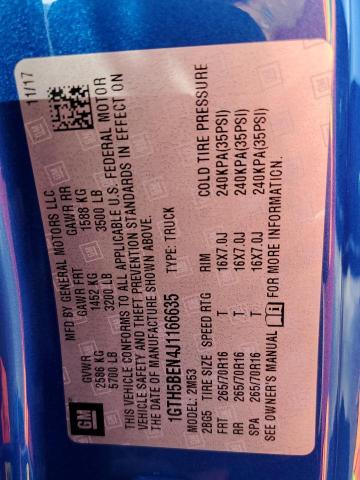 1GTH5BEN4J1166635 - 2018 GMC CANYON BLUE photo 12