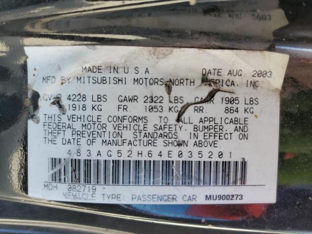 4B3AG52H64E035201 - 2004 DODGE STRATUS R/T BLACK photo 10