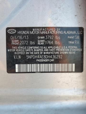 5NPDH4AE8DH436292 - 2013 HYUNDAI ELANTRA GLS SILVER photo 12