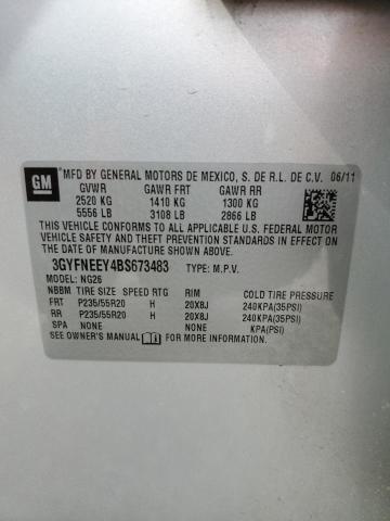 3GYFNEEY4BS673483 - 2011 CADILLAC SRX PERFORMANCE COLLECTION SILVER photo 13