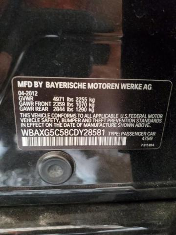 WBAXG5C58CDY28581 - 2012 BMW 528 I BLACK photo 13