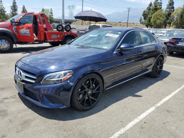 55SWF8DB5KU313583 - 2019 MERCEDES-BENZ C 300 BLUE photo 1