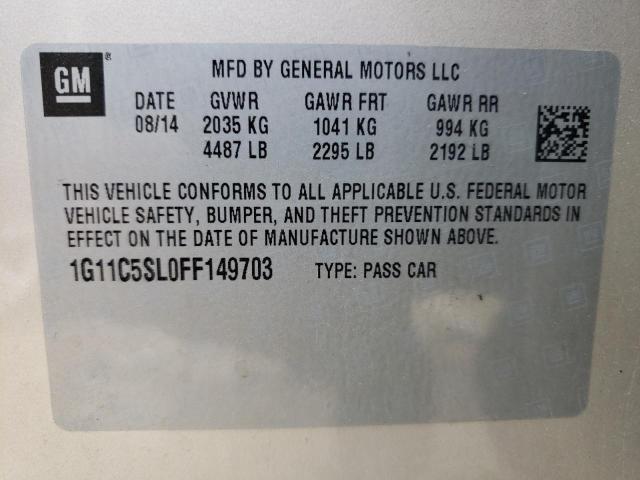 1G11C5SL0FF149703 - 2015 CHEVROLET MALIBU 1LT TAN photo 12