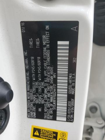 5TDJKRFH1GS244117 - 2016 TOYOTA HIGHLANDER XLE თეთრი ფოტო 14