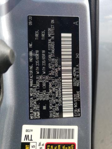 5TDHZRAHXMS033124 - 2021 TOYOTA HIGHLANDER XLE GRAY photo 14