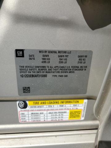 1G1ZC5EB6AF319366 - 2010 CHEVROLET MALIBU 1LT 金色 照片 12