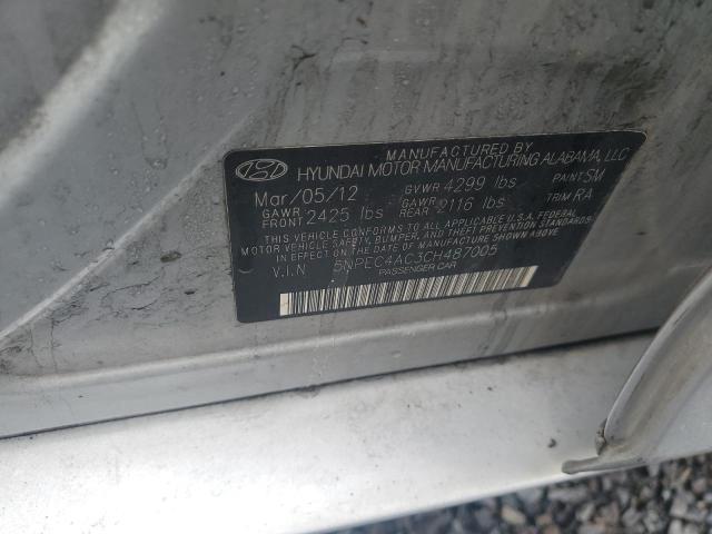 5NPEC4AC3CH487005 - 2012 HYUNDAI SONATA SE SILVER photo 12