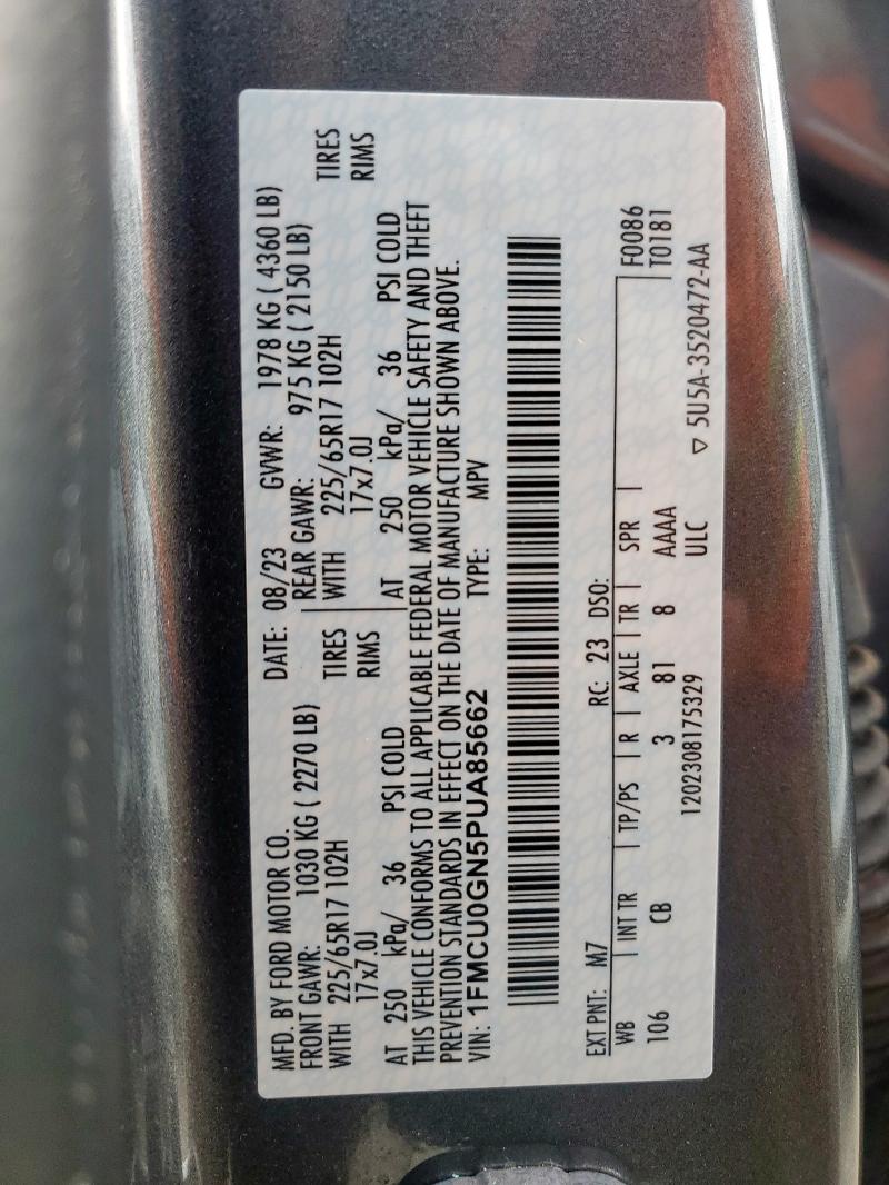 1FMCU0GN5PUA85662 - 2023 FORD ESCAPE ACTIVE 灰色 照片 13