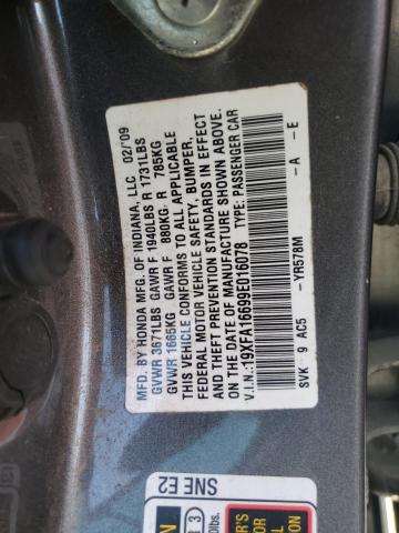 19XFA16699E016078 - 2009 HONDA CIVIC LX-S Boz foto 13