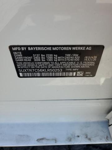 5UXTR7C56KLR50253 - 2019 BMW X3 SDRIVE30I Weiß Foto 12