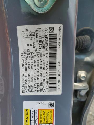 2HGFE2F56NH565884 - 2022 HONDA CIVIC SPORT 蓝色 照片 13