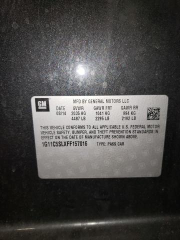 1G11C5SLXFF157016 - 2015 CHEVROLET MALIBU 1LT CHARCOAL photo 12