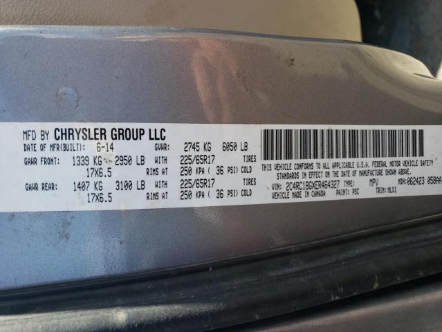 2C4RC1BGXER464327 - 2014 CHRYSLER TOWN & COU TOURING SILVER photo 13