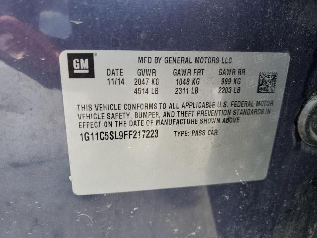 1G11C5SL9FF217223 - 2015 CHEVROLET MALIBU 1LT BLUE photo 12