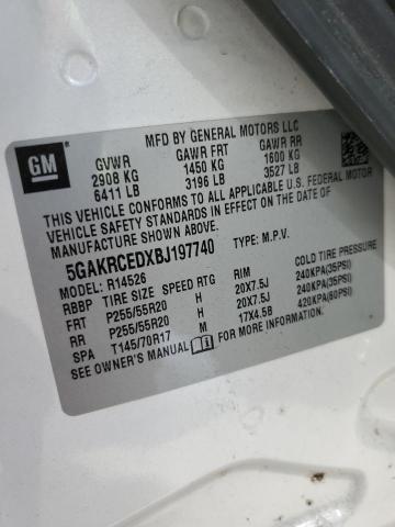 5GAKRCEDXBJ197740 - 2011 BUICK ENCLAVE CXL WHITE photo 14