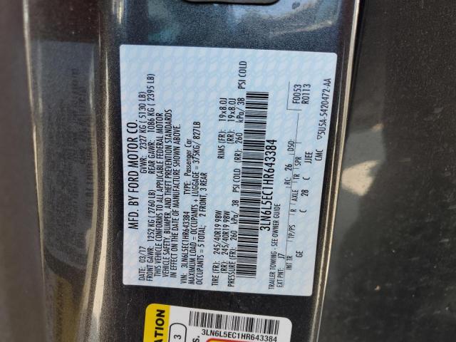 3LN6L5EC1HR643384 - 2017 LINCOLN MKZ RESERVE ნაცრისფერი ფოტო 13