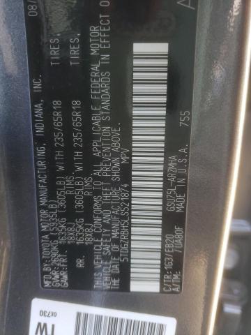 5TDGZRBH5LS521874 - 2020 TOYOTA HIGHLANDER XLE 灰色 照片 13