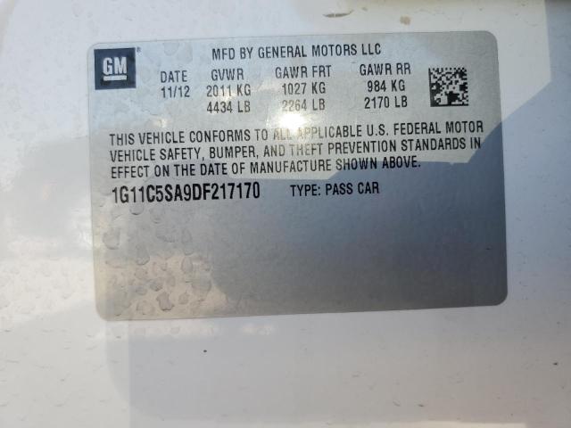 1G11C5SA9DF217170 - 2013 CHEVROLET MALIBU 1LT 白色 照片 13