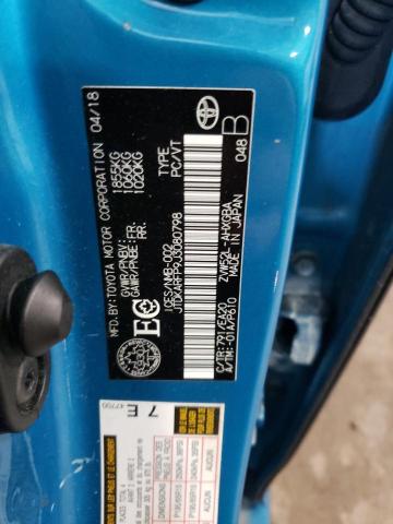 JTDKARFP9J3080798 - 2018 TOYOTA PRIUS PRIM TEAL photo 12