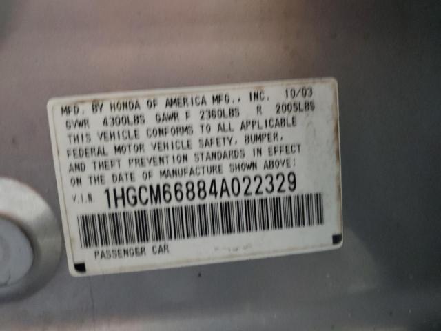 1HGCM66884A022329 - 2004 HONDA ACCORD EX SILVER photo 12